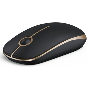VssoPlor Wireless Mouse, 2.4G Slim Portable Computer Laptop Mouse with Nano Receiver Quiet Silent Optical Mice for Notebook, PC, Laptop, ComputerBlack and Gold