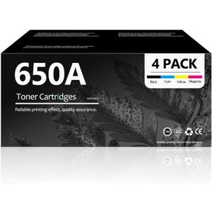650A Toner Cartridges 4 Pack CE270A CE271A CE272A CE273A Replacement for HP 650A Toner Color Enterprise CP5525 CP5525dn CP5525n CP5525xh M750dn M750n M750xh Printer (Black/Cyan/Magenta/Yellow)