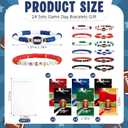 Quelay 24 Set Game Day Football Bracelets Gifts Stackable Clay Beaded Stretch Bracelets Jewelry Adjustable Friendship with Gift Cards for Football Fans Player Coaches Sports Team Party Favor