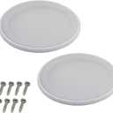 2pcs Round Ceiling Speaker Grill Covers for 8 Inch Speaker with Screws(White)
