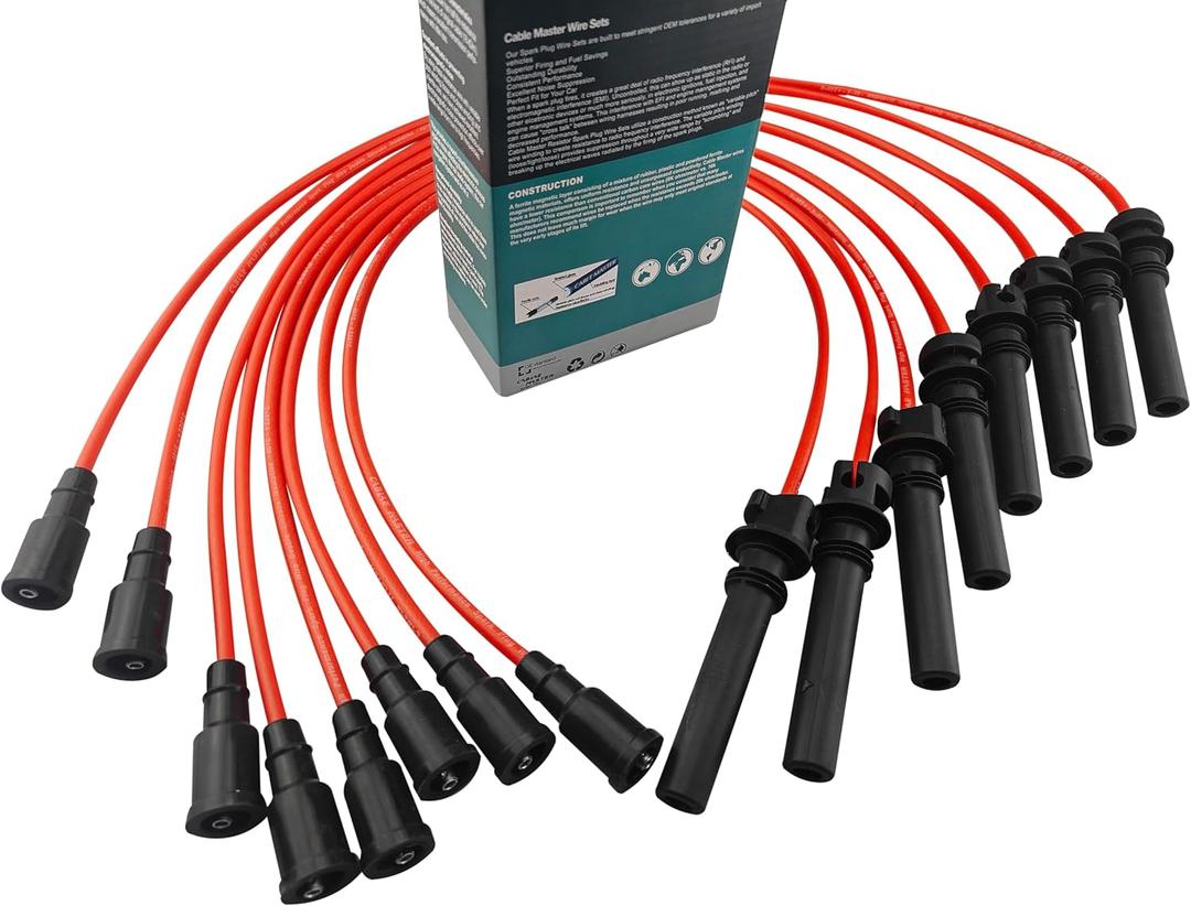 High Performance Racing Spark Plug Wires Compatible with Dodge Ram 1500/2500/ 3500 2003-2005 Durango 2004-2005 5.7L V8 Red