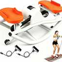 Steppers for Exercise at Home, Stair Stepper with Resistance Bands Mini Stepper with 330LBS Loading Capacity Hydraulic Fitness Stepper with LCD Monitor, Full Body Cardio Equipment