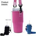 14oz Cup Carrier Bag with Strap, Pouch Bag Compatible with Stanley CUP 14oz, Durable and Portable Cup Holder for Kids, Adjustable Travel Carrying Bag(Black) (1Pack)