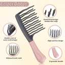 2Pack Wide Tooth Comb for Curly,Detangling Hair Brush with Double-layer Wavy Tooth Design and Ergonomic Handle for Long/Thick Dry/Wet Hair for Women/Girl/Men,Portable travel Curl Comb