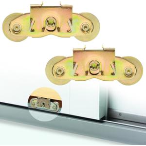 2 Pack Gliding Patio Door Tandem Roller Assembly Fits for Andersen P/N #1997061 (1982 to P) & Replaces #1273704 (1964 to 1982), 1-1/4" Steel Ball Bearing, Side Adjustable 2 Pack Gliding Patio Door Tandem Roller Assembly Fits for Andersen P/N #1997061 (1982 to P) & Replaces #1273704 (1964 to 1982), 1-1/4" Steel Ball Bearing, Side Adjustable