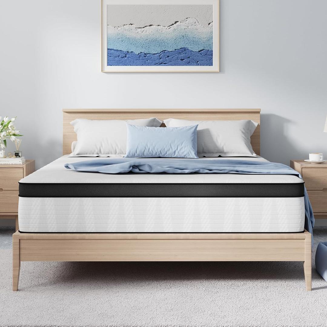 Avenco Twin Mattress, 10 Inch Medium Firm Twin Size Mattress in a Box, Hybrid Mattresses with Smarts Coil Pocket Springs for Motion Isolation, Strong Edge Support, CertiPUR-US Certified