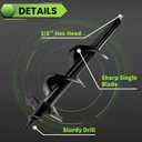 Auger Drill Bit for Planting - 4"X16" Heavy-Duty Auger Post Hole Digger for Fence - 3/8" Hex Drive Drill