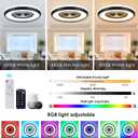 24" Low Profile Ceiling Fan with RGB Lights, Bladeless Ceiling Fan with Remote/APP/Voice Control, 6 Speeds Flush Mount Smart Ceiling Fan for Kids Bedroom/Kitchen/Dining Room