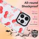 ChiCsFleur for iPhone 13 / iPhone 14 Case, TPU Phone case with Camera Protection for Women Girls Teens - Red Cherry Pink Artsy Coquette Bow Heart Clear Fruit Sorority Aesthetic Unique