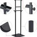 Eocnrhe Heavy Duty Banner Stand with Non-slip Mat Base, Adjustable Pedestal Poster Stand Up to 82 inches, Double Side Show Sign Stand, Connected Show Floor Standing Sign holder for Outdoor Display