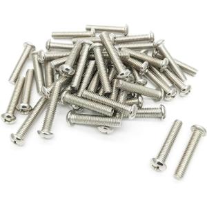 50 Pcs M5 Phillips Pan Head Machine Screws, 304 Stainless Steel Metric Cross Head Screws Bolts Fasteners Fully Threaded,M56mm