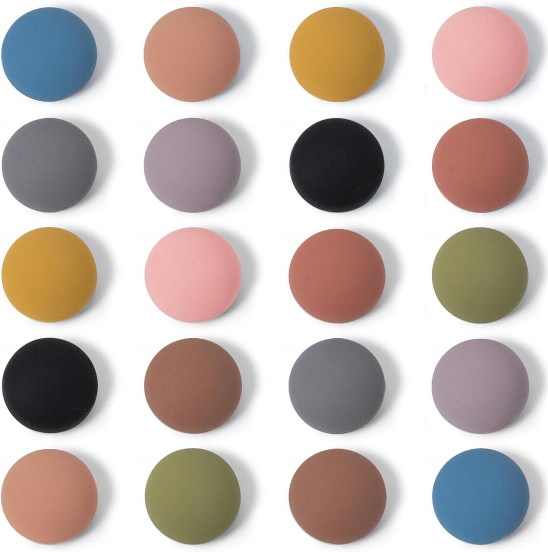 rhinocats 20Pcs Fridge Magnets, Cute Locker Decor Magnet, Colorful Decorative Matte hemispheric Refrigerator Magnets, Strong Whiteboard Magnets for Classroom, Office, or Home Use