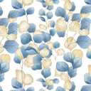 Timeet Peel and Stick Wallpaper Boho Leaf Contact Paper Removable Self Adhesive Vinyl Wall Paper Blue and White Wall Mural Decoral for Cabinets and Drawers Countertops Waterproof 17"x 197"