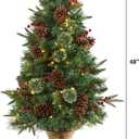 Nearly Natural 4ft. Pine, Pinecone and Berries Artificial Christmas Tree in Decorative Urn