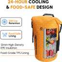 Premium Roll Top Closure Cooler Backpack | Kayaking Beach Paddle Boarding Watersports, 24 Hours Insulated Leak Proof Zipperless Soft Cooler for Men for Fishing