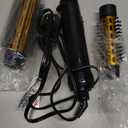 Conair 2-in-1 Hot Air Curling Combo, Includes 1.5-inch Curl Brush and 1-inch Aluminum Bristle Brush (Black / Gold)