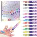 3 x YUEUR 12 Colors Nail Art Pens Set, Fine Tip Nail Polish Pen Markers, Quick Dry Nail Art Kit for DIY Home Salon, Professional Nail Art Tools, Manicure Set Gift for Adults Beginners