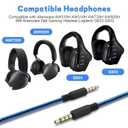 Replacement AW920H Gaming Headset Cable, Audio Cord with Inline Mute and Volume Control Compatible with Alienware AW720H AW310H AW510H 988 Alienware Dell Gaming Headset 6.5FT (Blue)