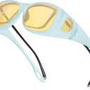 IGnaef Fit over Night Vision Driving Glasses for Women Anti Glare Polarized Yellow Nighttime Glasses Wrap Around IF8143