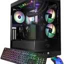 iBUYPOWER Y40 PRO Black Gaming PC Desktop Computer AMD Ryzen 9 7900X CPU, NVIDIA GeForce RTX 5070Ti 16GB GPU, 32GB DDR5 RGB 5200MHz RAM, 2TB NVMe SSD, Keyboard, Mouse
