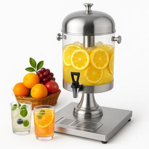 Drink Dispenser with Ice Core, 2.2 Gallon Drink Dispensers for Parties, Beverage Dispenser with Stand & Drip Tray,Hot Cold Water Dispenser for Cold Drinks for Juice, Beer, Water Lemonade