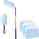 UKEENOR 360 Degree Dusters Multi Surface Duster Refills Kit Extender Handle (1 Long Handle to + 1 Short Handle + 12 Duster Refills)