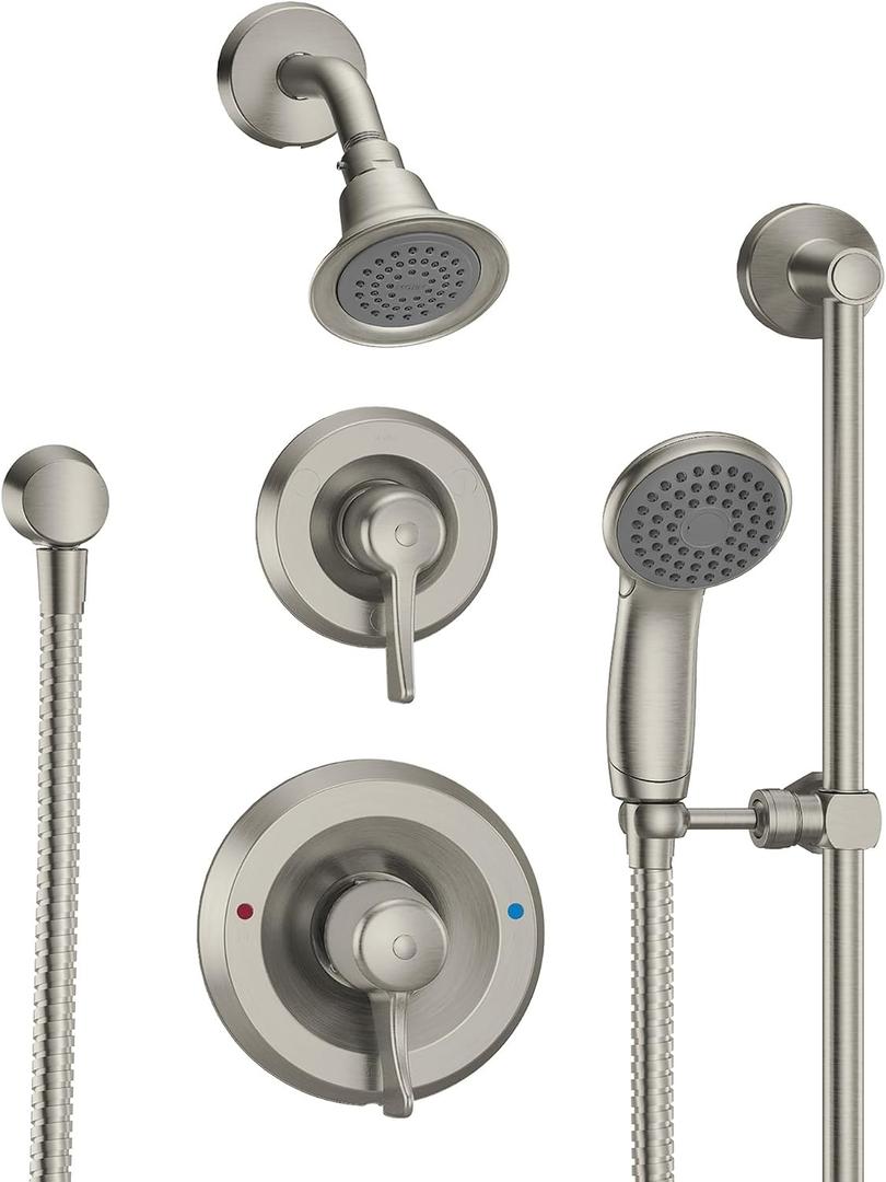 Moen Commercial Classic Posi Temp Shower System with Handheld for Bathroom, Valve Required, Brushed Nickel Finish, T8342EP15CBN
