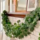 CQURE 18Pack 126Ft Eucalyptus Garland,Artificial Eucalyptus Leaves Table Greenery Garland Wreath Vines for Wedding Party Table Fireplace Bedroom Wall Room Decor