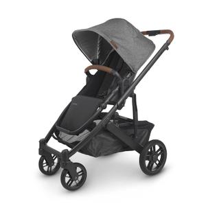 UPPAbaby Cruz V2 Stroller/Full-Featured Stroller with Travel System Capabilities/Toddler Seat, Bumper Bar, Bug Shield, Rain Shield Included/Greyson (Charcoal Mlange/Carbon Frame/Saddle Leather)