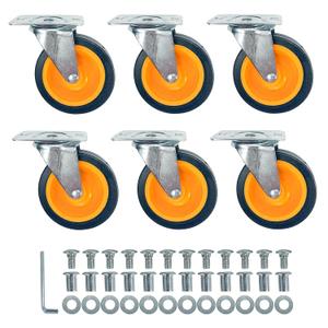 Upgraded Caster Wheels for Mechanic Creepers Wheels Replacements, Quality Replacement Parts Fit for 36'' - 40'' Plastic Creeper, Wheel Size: 3 inch in Diam., Plate Hole Picth: 2 inch, Pack of 6