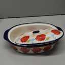 Floral Ceramic Casserole Dish with Lid,44oz Covered Rectangular Baking Dish,Deep Casserole Cookware Bakeware,Oven Safe and Dishwash Safe,for 1-2 People