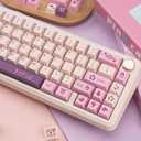 134 Keys Pink Purple Keycaps, PBT Custom Key caps Cherry Profile Japanese Keycaps Set Fit for 61/64/87/104/108 Cherry Gateron MX Switches Mechanical Keyboard