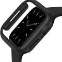 2 Pack Compatible for Apple Watch Case 45mm Series 7,Hard PC Bumper Case Protective Cover Frame [NO Screen Protector] for iWatch 7 45mm Accessories (Black+Black)