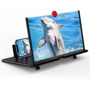 20 inch Screen Magnifier for Smartphone,3D HD Screen Expanders for Movies, Videos, and Gaming, Screen Magnifier with Adjustable Angle Design Amplifier Desktop Magnifying for Seniors Reading (Black) (Gray)