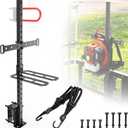 Backpack Blower Rack for Trailers with Lock, Height Hold Base Adjustable Fits 16"-25" Blowers,Backpack Leaf Blower Rack Anti-Theft Design for Open Trailers (Black)
