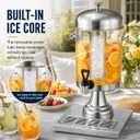 Drink Dispenser with Ice Core, 2.2 Gallon Drink Dispensers for Parties, Beverage Dispenser with Stand & Drip Tray,Hot Cold Water Dispenser for Cold Drinks for Juice, Beer, Water Lemonade