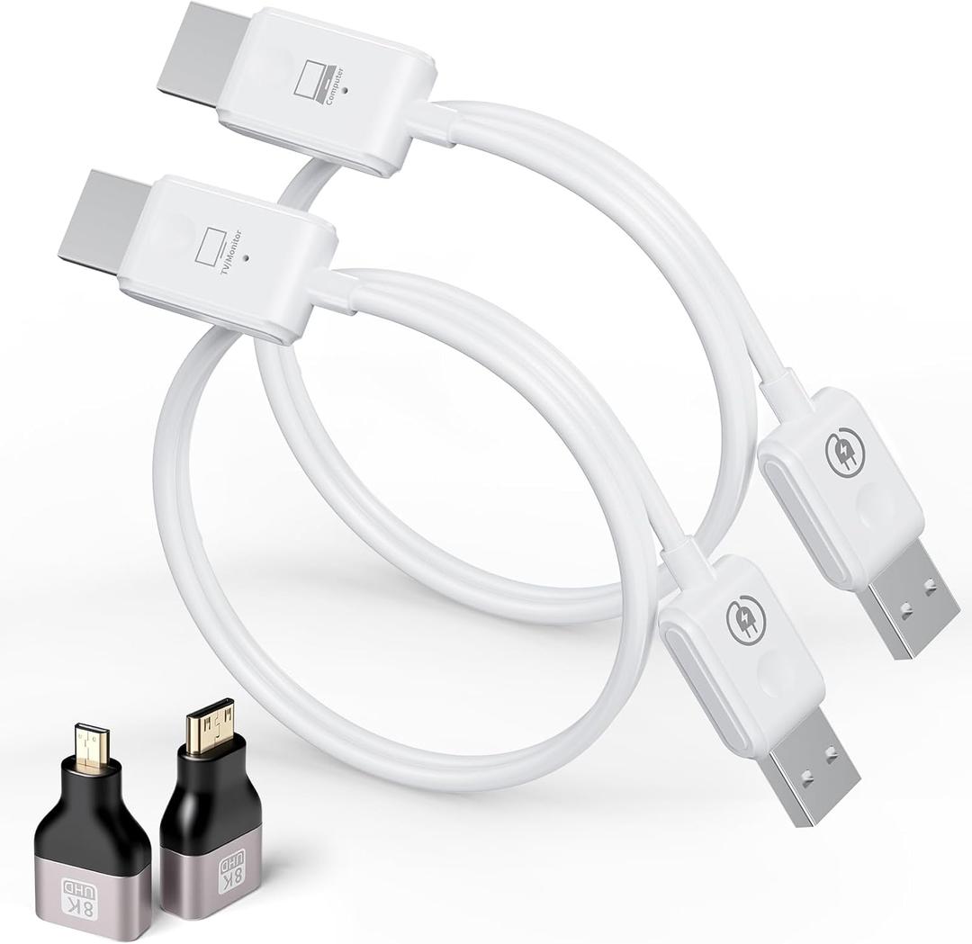 Wireless HDMI Transmitter and Receiver 100FT/30M, 4K Decode 1080P Output, Plug & Play Portable 2.4G/5G Wireless HDMI Extender Kit for Laptop, Desktop, PC, TV Box, PS5/4 to Monitor, Projector, or HDTV