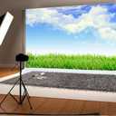 Leyiyi 6x4ft Spring Grassland Photography Background Gardening Plant Meadow Sky Cloud Light Spot North Prairie Backdrop Nature View Outdoor Activity Kids Birthday Photo Portrait Vinyl Studio Prop