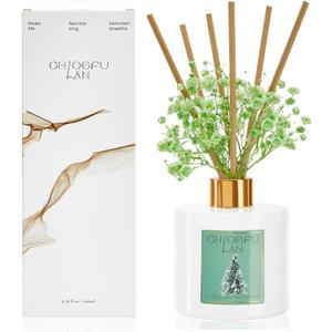 Chloefu LAN Fir & Cedarwood Red Diffuser Gift Set Natural Fragrances Oil Diffuser Non-Toxic Air Freshening for Home Red Diffuser for Bathroom Decor for Christmas 7.05 oz (200ml)