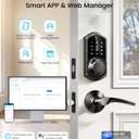 Veise VE07 Fingerprint Smart Door Lock, 7-in-1 Keyless Entry Deadbolt with App Control, Electronic Digital Touchscreen Keypad, Biometric Smart Locks for Front Door, Auto Lock, Matte Black