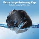 VegoVia Large Swim Cap for Braids and Dreadlocks, Waterproof Silicone Swimming Cap for Women Men Adult Long Hair to Keep Hair Dry