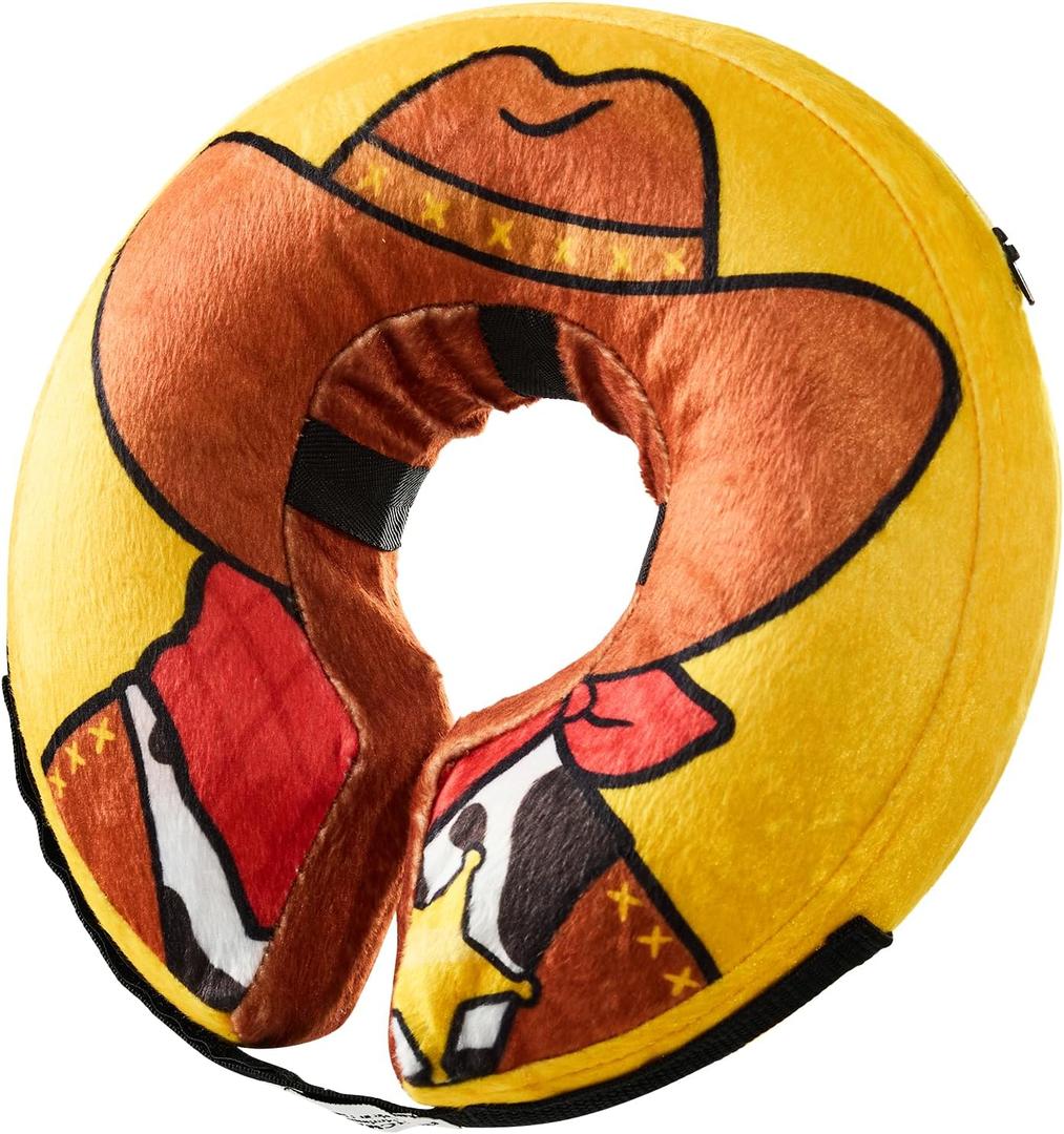 BENCMATE Inflatable Dog Cone Collar Alternative, Soft Dog Cone for Small Medium Large Dogs and Cats, Neck Recovery ECollar Donut Collar After Surgery (Medium, Cowboy) 