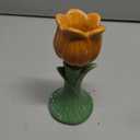 Ceramic Candlestick Holder Candle Holder for Taper Candles,Incense, Santo Palo, Halloween Christmas Wedding Parties, Dining Room Home Decoration Display (Orange)
