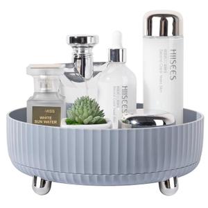 Anyoifax Makeup Perfume Organizer Tray 360 Degree Rotating Lazy Susan Skincare Lotion Organizer Spinning Cosmetics Storage for Dresser, Vanity, Bathroom Countertop, Small Grey (9 ", Gray)