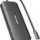 WAVLINK USB C Docking Station - Dual Monitor, Triple Display, 2 HDMI, DisplayPort, PD Charging, Ethernet, 5 USB, SD/TF Card Reader, Audio for MacBook, Dell, HP, Lenovo, Surface - Black