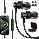 APETOO USB C Headphones with Charging for iPhone 17 16 15 Pro Max/iPad, Magnetic USB-C Wired Earbuds Noise Canceling in-Ear Earphones with Mic Volume Control for Samsung S26 S25 S24 S23 S22 Pixel 10 9