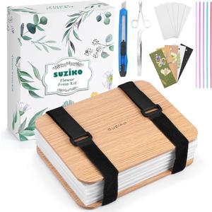Professional Flower Press Kit 6 Layers 6.3 x 8.3 inch, Flower Pressing Kit for Adults Kids, Leaf Press,Great Gift for Any Occasion (wood)