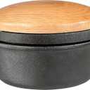 Zassenhaus Cast Iron Spice Grinder Set with Beech Wood Lid, Spice Mill, Herb and Seed Grinder, Black, XL, 5.4" Diameter