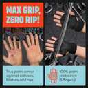 MAVA Open Gym Gloves for Men & Women; Padded Weight Lifting Gloves with Wrist Support for Comfort, Protection; Strong-Grip Fingerless Workout Gloves for Men & Women; Anti-Sweat Gym Accessories (Large, Black)