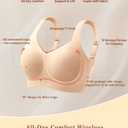 Women's Wireless Push Up Bra for Older Women, Full Coverage Seamless Supportive Back Smoothing T-Shirt Bra, Plus (XL)
